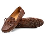 Mocassim Driver Feminino Caramel Croco