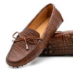 Mocassim Driver Feminino Caramel Croco