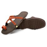 Sandália Rasteira Boho Orange Trançada