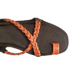 Sandália Rasteira Boho Orange Trançada