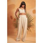 Calça De Linho Com Passante