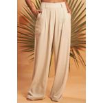 Calça De Linho Com Passante
