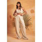 Calça De Linho Com Passante