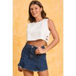 Short Saia Jeans com Pregas Manu - Versos Denim