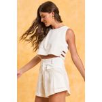 Short de Linho Glaucia com Bolso na Frente e Pinça - Versos Denim