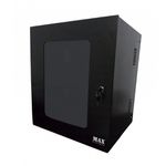 Rack de 19" Piso Modular Fechado Para Fixação em Parede 9U x 470mm Preto - Max Eletron