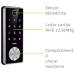 Fechadura Digital T12 Bluetooth Preta Agl 