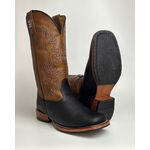 Bota Texana Masculina Country em Couro Legítimo Bico Quadrado Salto Reto 