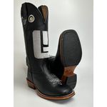 Bota Texana Masculina Country em Couro Legítimo Bico Quadrado Salto Carrapeta