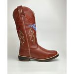 Bota Texana Masculina Bulls country em Couro Legítimo Bico Quadrado Sola Jhamp