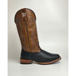 Bota Texana Masculina Country em Couro Legítimo Bico Quadrado Salto Reto 
