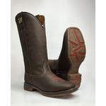 Bota Texana Masculina Couro Café Bovino Bico Quadrado Solado Jhamp