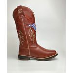 Bota Texana Masculina Bulls country em Couro Legítimo Bico Quadrado Sola Jhamp