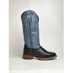 Bota Texana Masculina Avestruz Couro Bovino Country Bico Quadrado Salto Reto 