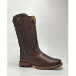 Bota Texana Feminina Couro Legitimo Country Girl Sola de Couro Bico Quadrado