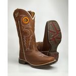 Bota Texana Masculina Couro Bovino Bico Quadrado Solado Jhamp