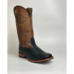 Bota Texana Masculina Country em Couro Legítimo Bico Quadrado Salto Reto 