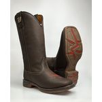 Bota Texana Masculina Couro Café Bovino Bico Quadrado Solado Jhamp