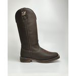 Bota Texana Masculina Couro Café Bovino Bico Quadrado Solado Jhamp
