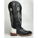  Bota Texana Masculina Bordado Cruz Country Couro Bovino Bico Quadrado Salto Carrapeta