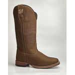 Bota Texana Masculina Country em Couro Legítimo Bico Quadrado Salto Reto 