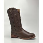 Bota Texana Feminina Couro Legitimo Country Girl Sola de Couro Bico Quadrado