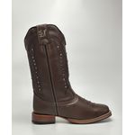 Bota Texana Feminina Couro Legitimo Country Girl Sola de Couro Bico Quadrado