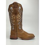 Bota Texana Feminina Country Couro Legítimo Confortável Corte Laser Com Brilho 