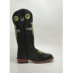 Bota Texana Masculina Monster Country em Couro Legítimo Bico Quadrado Salto Carrapeta