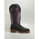 Bota Texana Masculina Bordado Indio Country em Couro Legítimo Bico Quadrado Salto Carrapeta