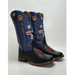 Bota Texana Masculina Ekip Rozeta Country em Couro Legítimo Bico Quadrado Salto Reto 