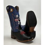 Bota Texana Masculina Ekip Rozeta Country em Couro Legítimo Bico Quadrado Salto Reto 