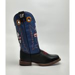 Bota Texana Masculina Ekip Rozeta Country em Couro Legítimo Bico Quadrado Salto Reto 