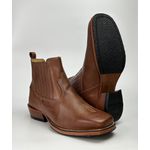  Botina Masculina Texana Country Carrapeta em Couro Bico Quadrado 