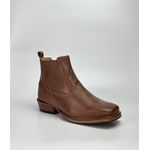  Botina Masculina Texana Country Carrapeta em Couro Bico Quadrado 