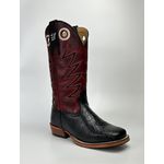 Bota Texana Masculina Bordado country em Couro legitimo Bico Quadrado Salto Carrapeta