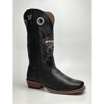 Bota Texana Masculina PBR country em Couro legitimo Bico Quadrado Salto Carrapeta