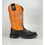Bota Texana Country Índio Cocar 100% Couro Legitimo Sola de Borracha Bico Quadrado