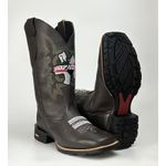 Bota Texana Country Masculina Ekip Rozeta 100% Couro Legitimo Sola de Borracha Bico Quadrado