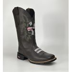 Bota Texana Country Masculina Ekip Rozeta 100% Couro Legitimo Sola de Borracha Bico Quadrado