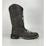 Bota Texana Country Masculina Ekip Rozeta 100% Couro Legitimo Sola de Borracha Bico Quadrado