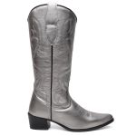 Bota Texana Feminina Metalizado Dourado
