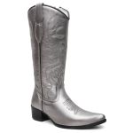 Bota Texana Feminina Metalizado Dourado