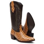 Bota Texana Feminina Bico Fino Couro Bovino Legítimo 