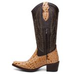 Bota Texana Feminina Bico Fino Couro Bovino Legítimo 