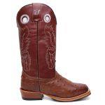 Bota Texana Masculina Avestruz Couro Bovino Country Bico Quadrado Salto Carrapeta 