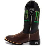 Bota Texana Masculina Monster Country em Couro Legítimo Bico Quadrado 