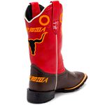 Bota Texana Masculina Bulls Rozeta country em Couro Legítimo Bico Quadrado 