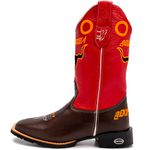 Bota Texana Masculina Bulls Rozeta country em Couro Legítimo Bico Quadrado 