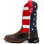 Bota Texana Masculina U.S.A Country em Couro Legítimo Bico Quadrado 